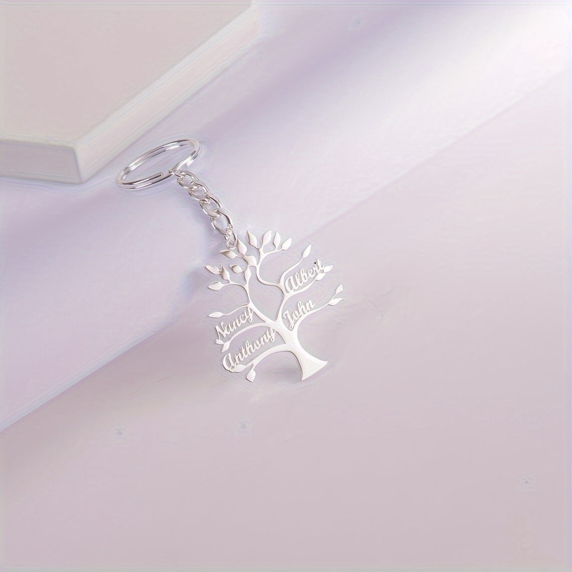 Personalized Tree of Life Keychain Pendant