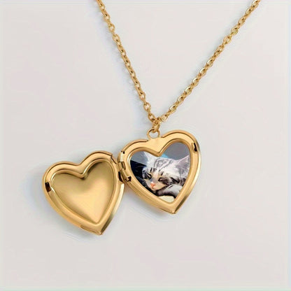 Personalized Photo Medallion Heart Necklace