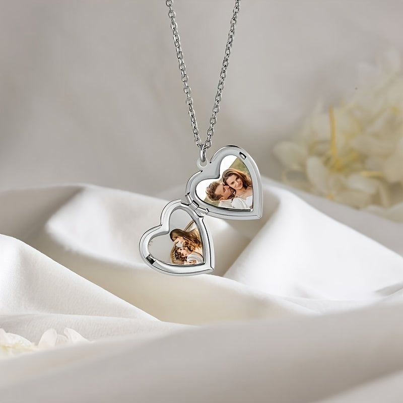 Personalized Photo Medallion Heart Necklace