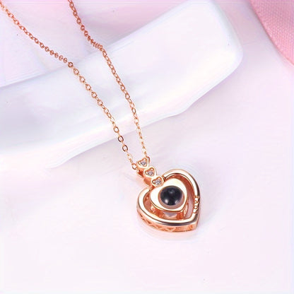 Photo Projection Heart Necklace