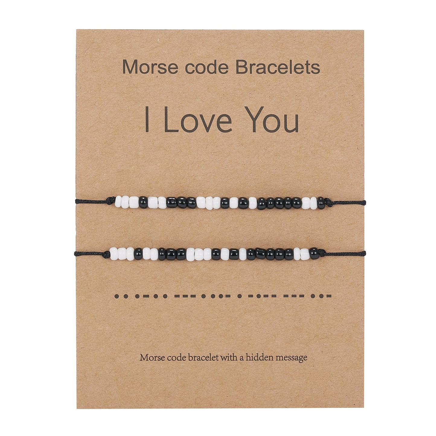 I Love You Morse Code Bracelet Set